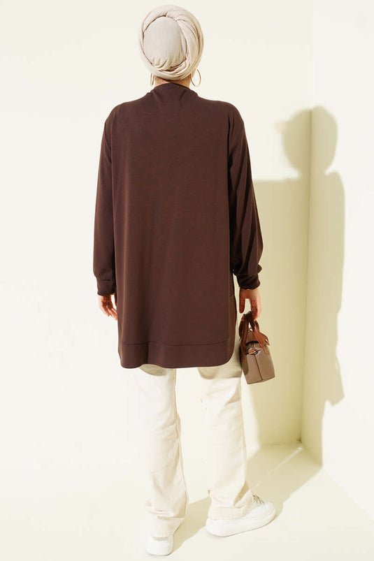 Loisha Tunique oversize à coupe ovale marron