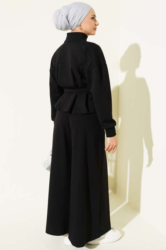 Loyşa Pens Detaylı İkili Takım Siyah