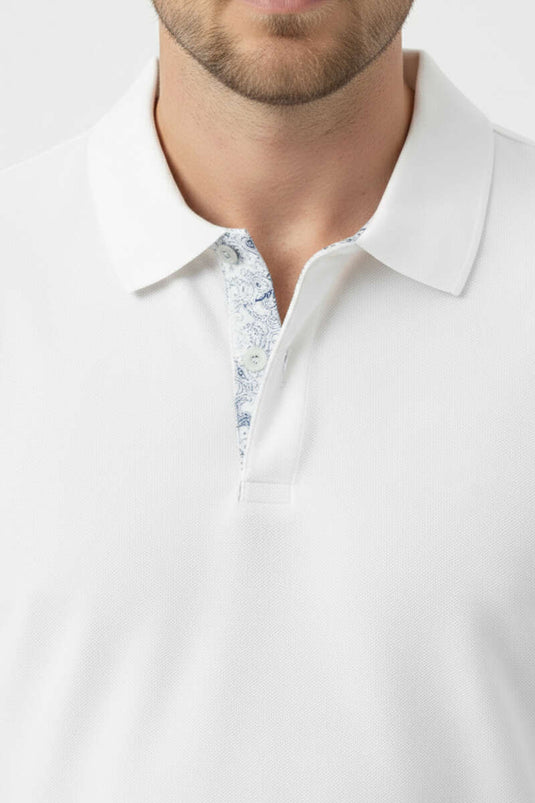 Loyşa Polo Yaka Düğmeli T-shirt Ekru