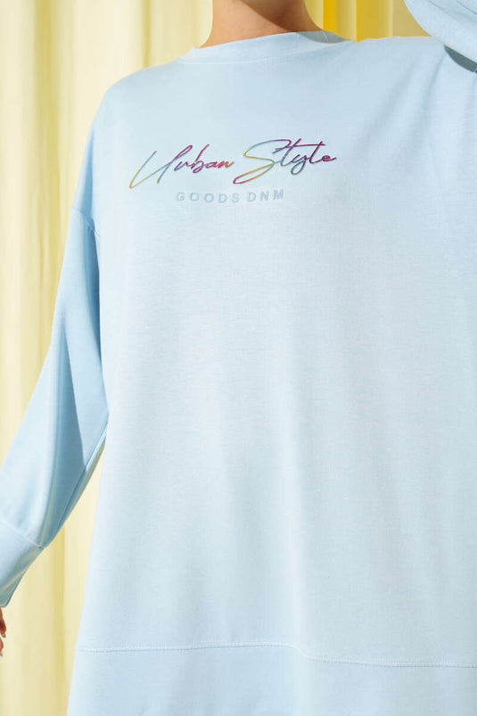 Loyşa Renkli Yazılı Tunik Bebe Mavi