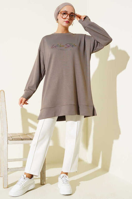 سترة لويشا المطبوعة الملونة، لون المنك