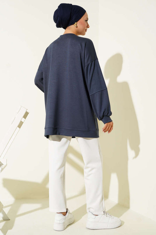 Loyşa Casual Basic Tunic Smoked