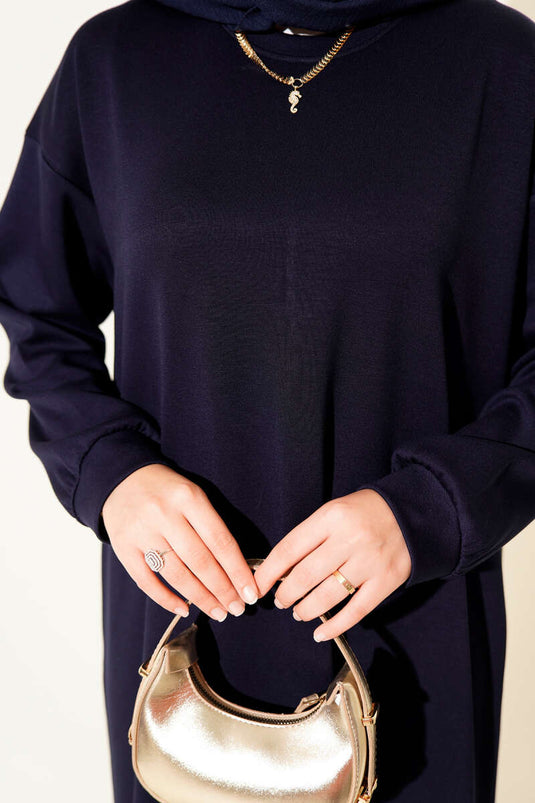 فستان لويشا الكاجوال باللون الأزرق الداكن