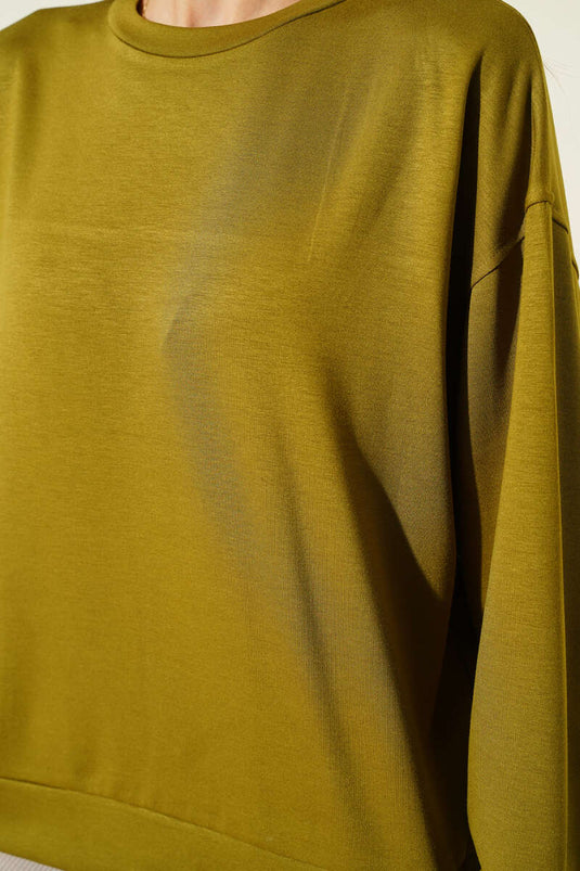 Sweat-shirt Loysa ample vert olive