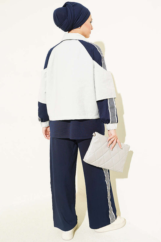 Completo Due Pezzi A Righe Navy Loyşa