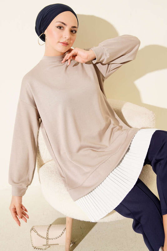 Pleated Tunic with Loysha Stone