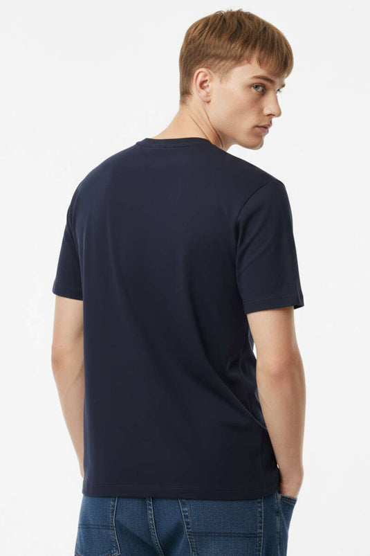 T-shirt homme bleu marine à col rond avec logo Loyşa
