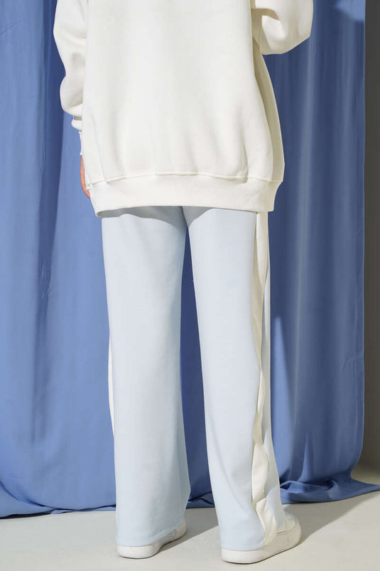 Loyşa Yan Şeritli Bel Lastikli Pantolon Bebe Mavi