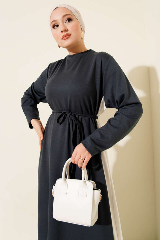 Loyşa Side Striped Dress, Smoke