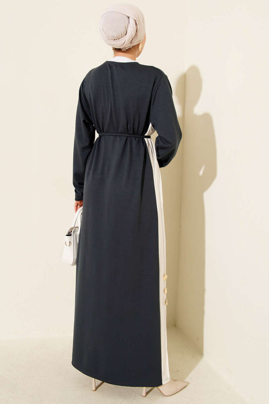 Loyşa Side Striped Dress, Smoke