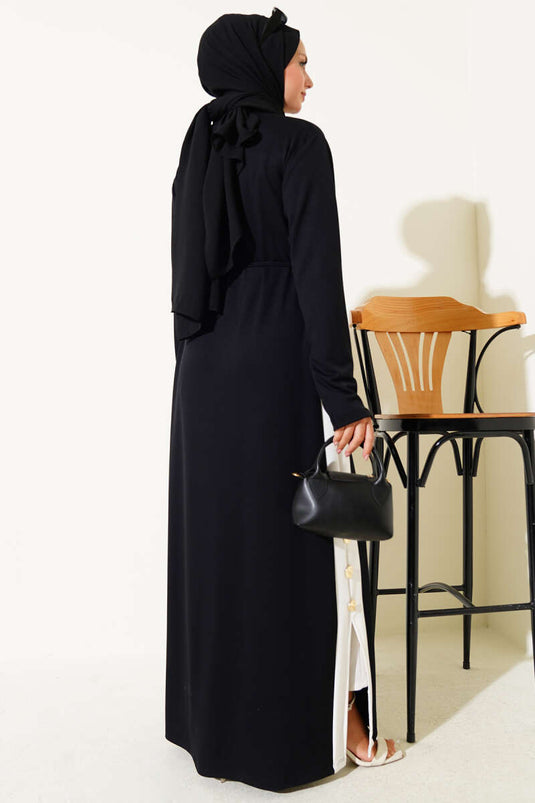 Loyşa Yan Şeritli Elbise Siyah