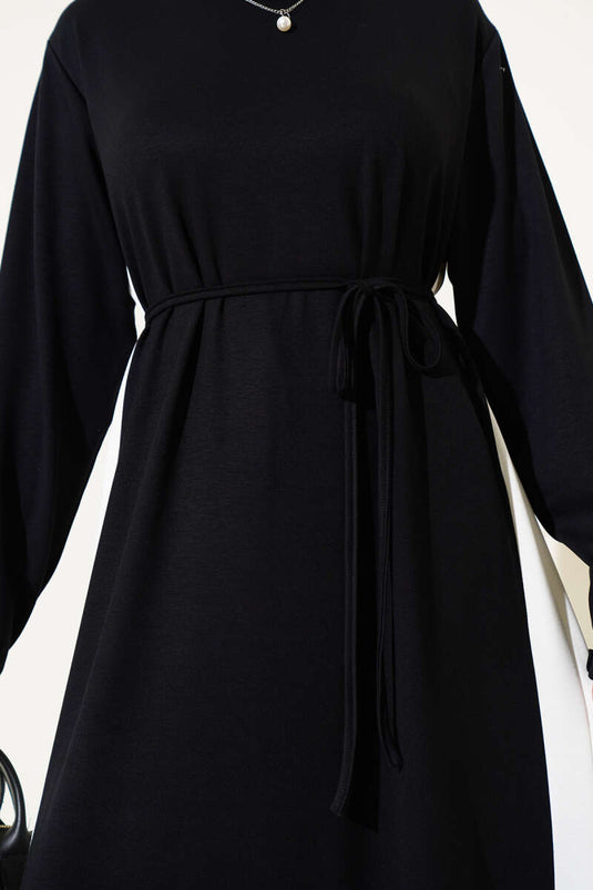 Loyşa Yan Şeritli Elbise Siyah