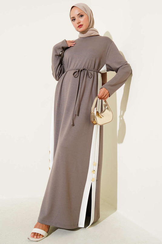 Loysha Side Stripe Dress Mink
