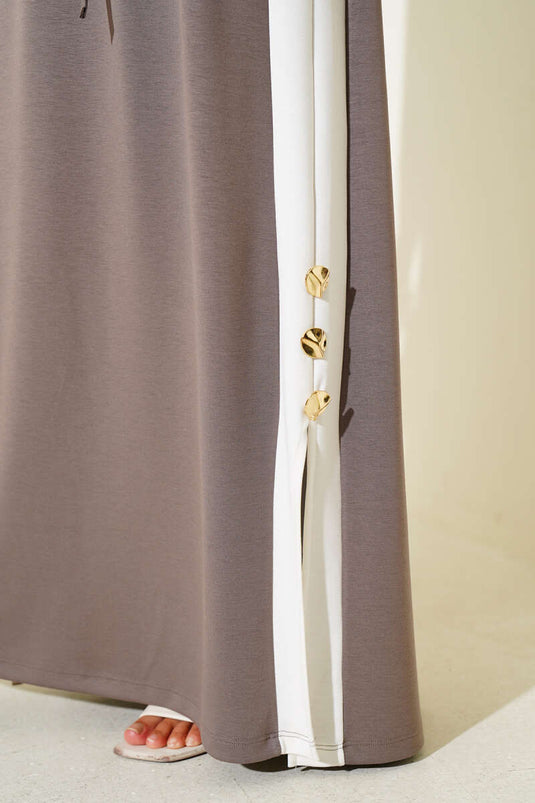 Loysha Side Stripe Dress Mink