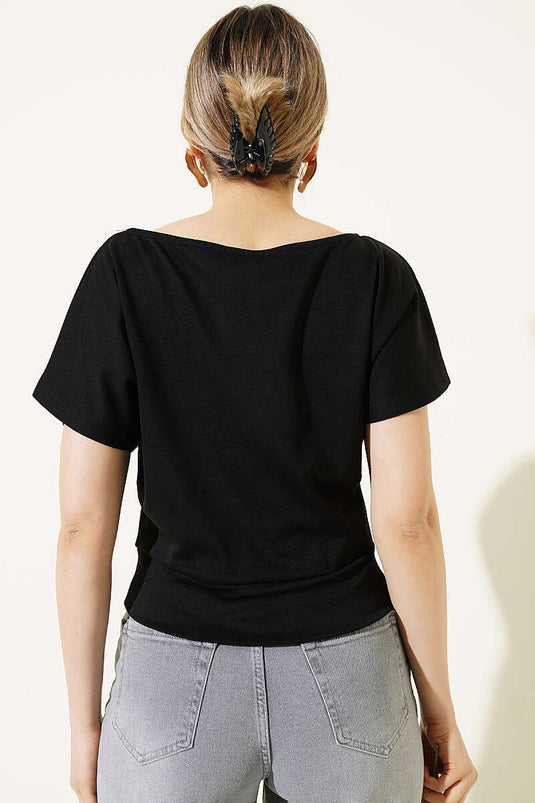 Blusa Loyşa a Maniche a Pipistrello Nera