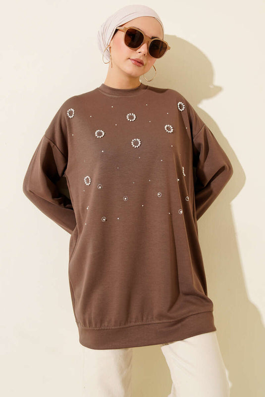 Loyşa Round Pearl Tunic Mink