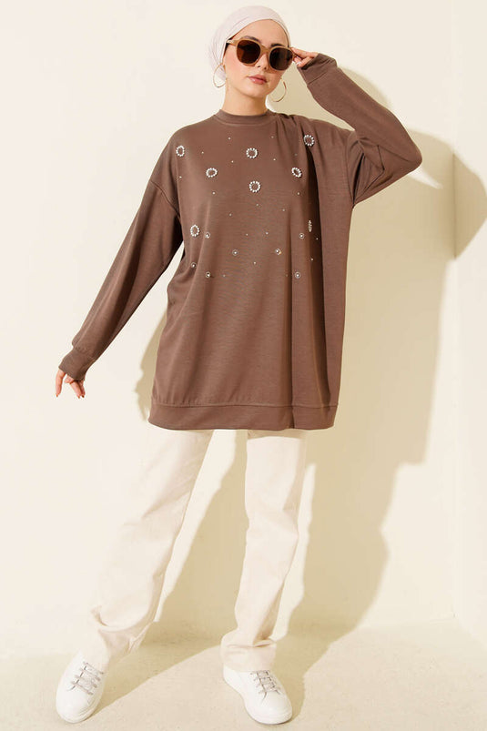 Loyşa Round Pearl Tunic Mink