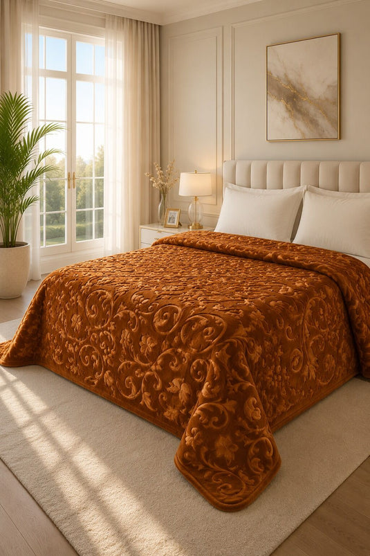 Couverture double luxe couleur brique