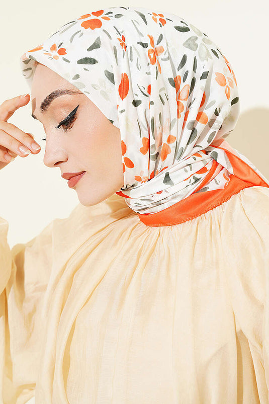 Lumea Desenli Soft Eşarp Oranj