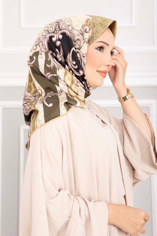 Luxe Beige Sjaal Met Kettingdetails
