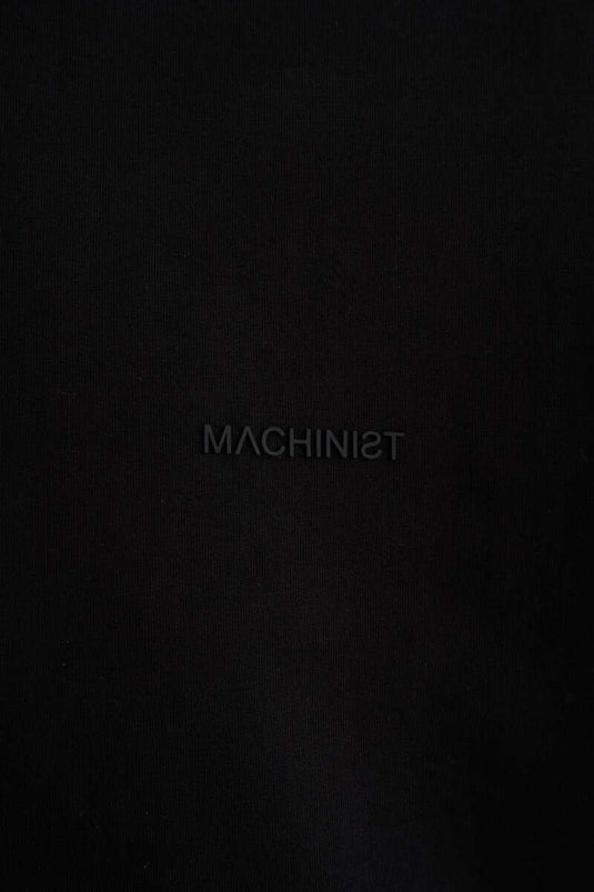 قميص رجالي واسع الحجم مطرز من ماكينة الخياطة باللون الأسود