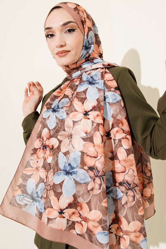 شال منوليا بنقشة بلون التابا