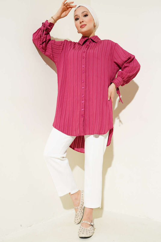 Lace-Up Tunic Rose Pink