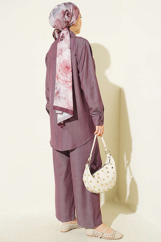 Basic Magenta Mit Knöpfen Zweiteiliges Set