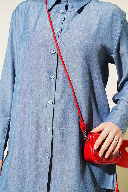 Conjunto Básico Azul Con Botones