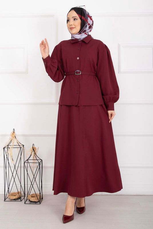 Ensemble Marin Kemerli avec Jupe Bordeaux