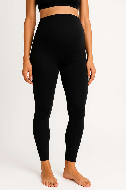 Matte Maternity Thermal Leggings Black