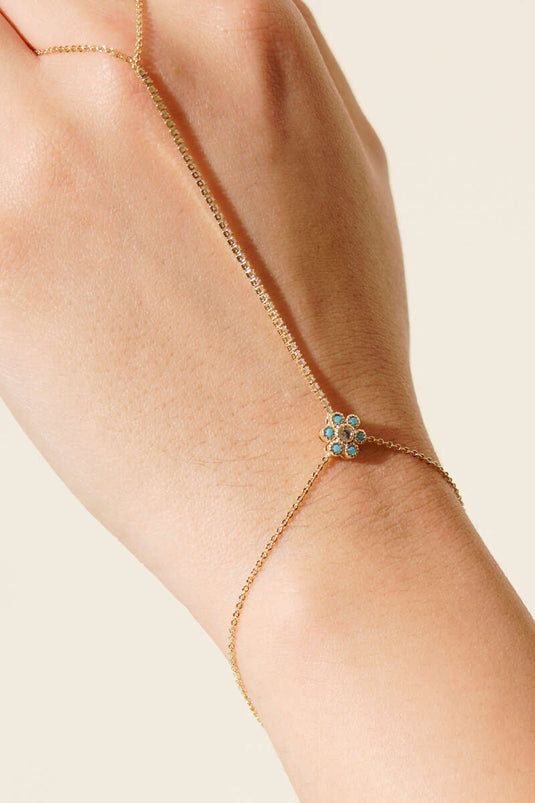 زهرة زرقاء صغيرة شاه ماران ذهبي