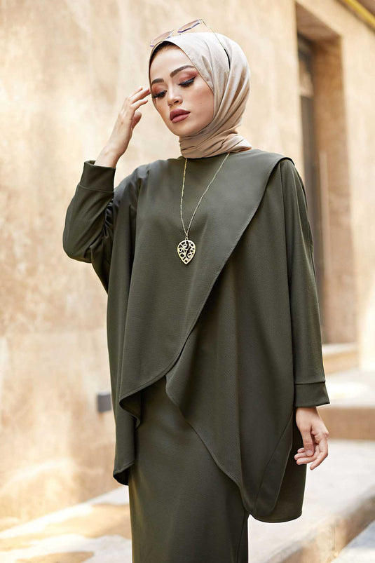 MDI Skirt and Tunic Two-Piece Combination Khaki