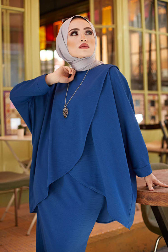 MDI Skirt and Tunic Two-Piece Combination Blue