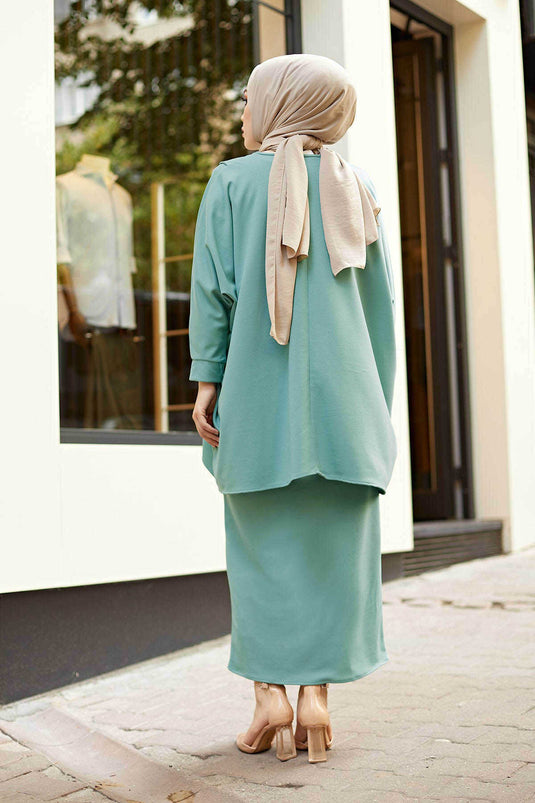 MDI Skirt and Tunic Two-Piece Combination Mint