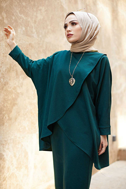 MDI Skirt and Tunic Two-Piece Combination Petrol