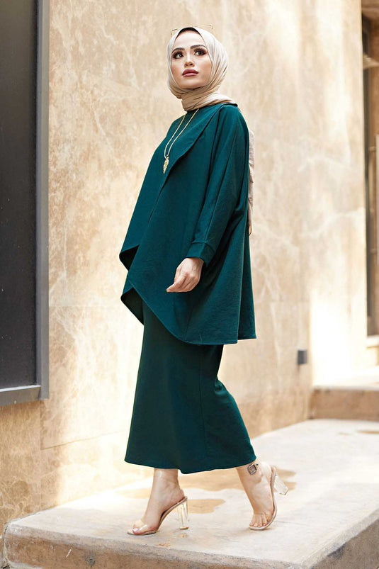 MDI Skirt and Tunic Two-Piece Combination Petrol