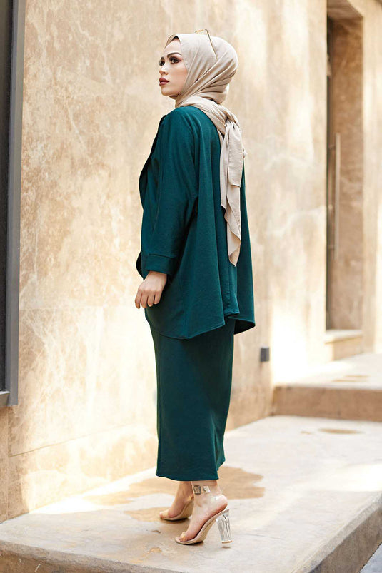 MDI Skirt and Tunic Two-Piece Combination Petrol