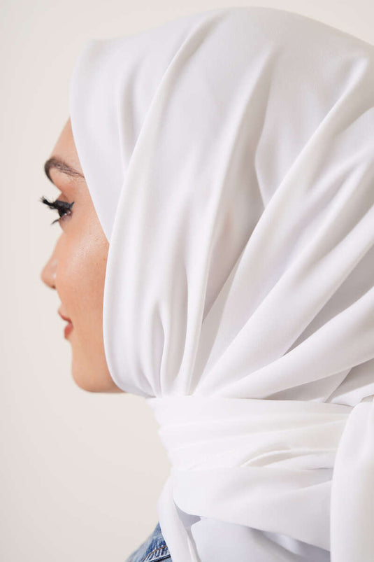 Medine İpeği Eşarp Beyaz