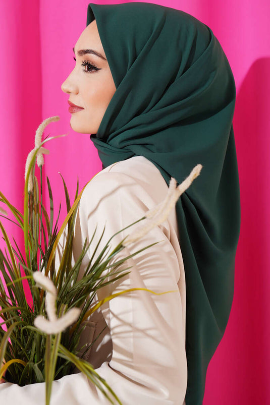 Medine İpeği Eşarp Koyu Yeşil