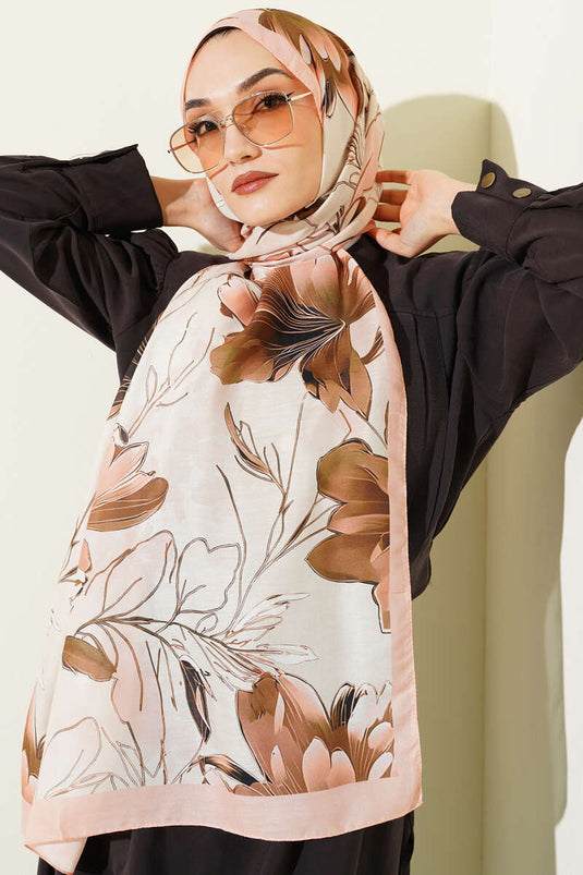 Menekşe Desen Şerit Geçişli Şal Yavru Ağzı