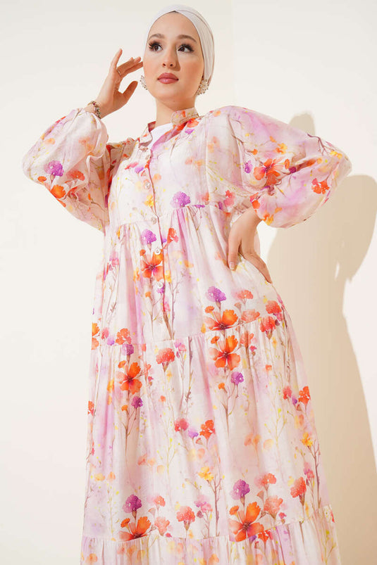 Violet Marbling Patterned Dress Lilac