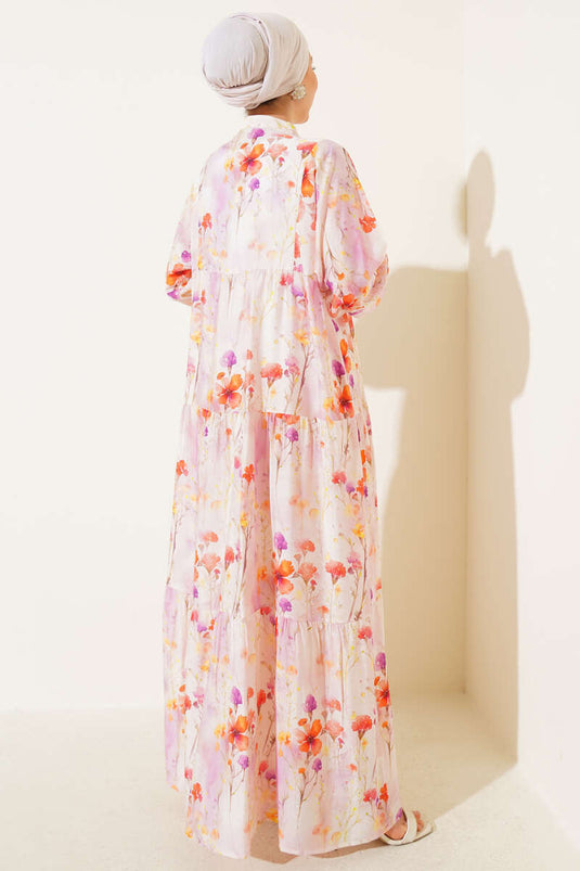 Violet Marbling Patterned Dress Lilac