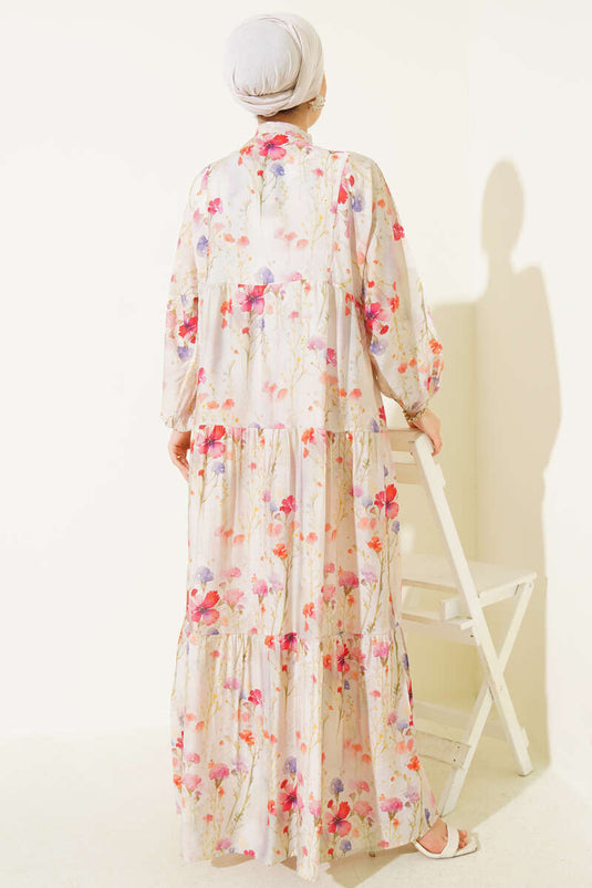 Violet Marbling Patterned Dress Green