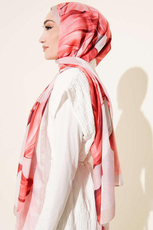 Coral Pattern Shawl Beige