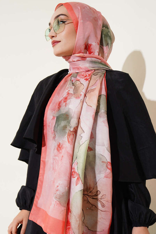 وشاح ميري الناعم بنقوش برتقالي