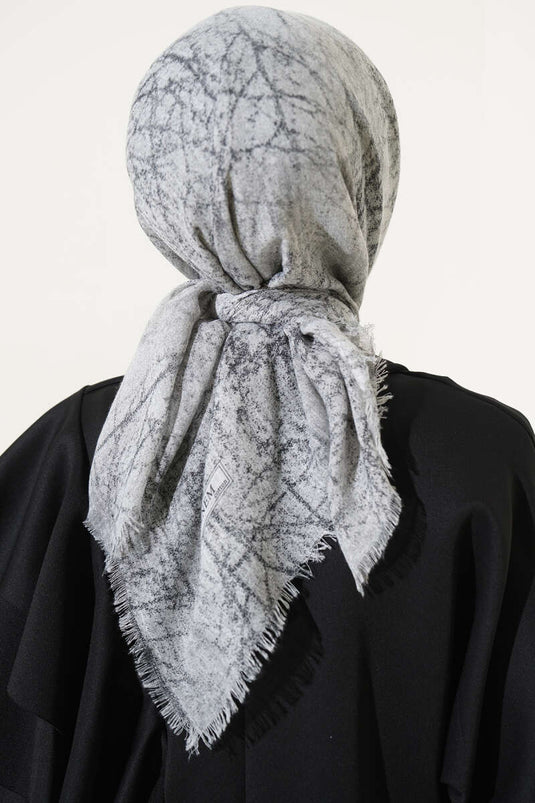 Marble Pattern Flamu Cotton Scarf Gray