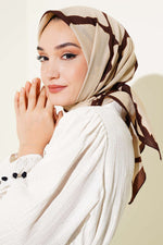 Écharpe Mio Motif Marbre Marron