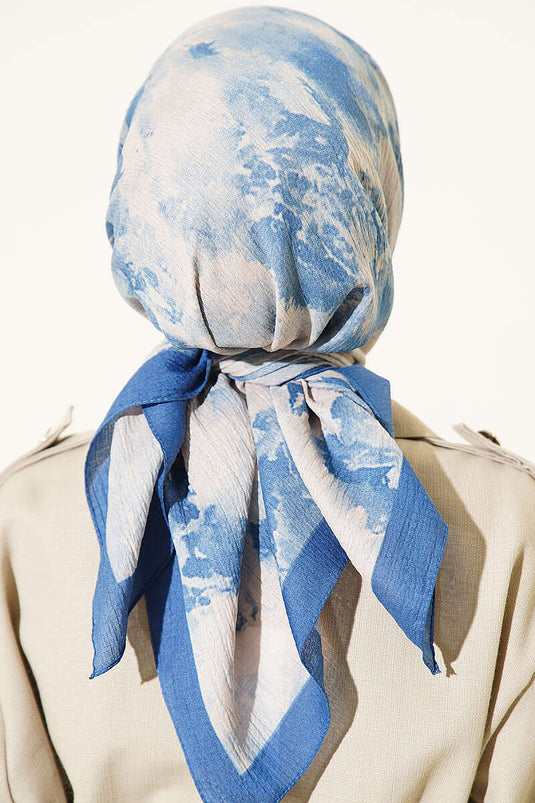 Indigo Marmoriertes Halstuch