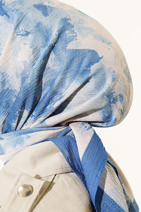Indigo Marmoriertes Halstuch